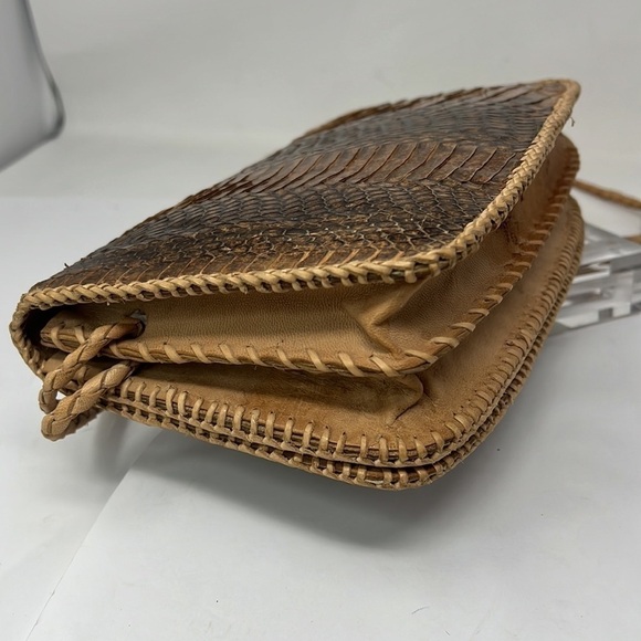 Vintage Python Snakeskin and Natural Leather Shoulder Bag - Picture 5 of 14